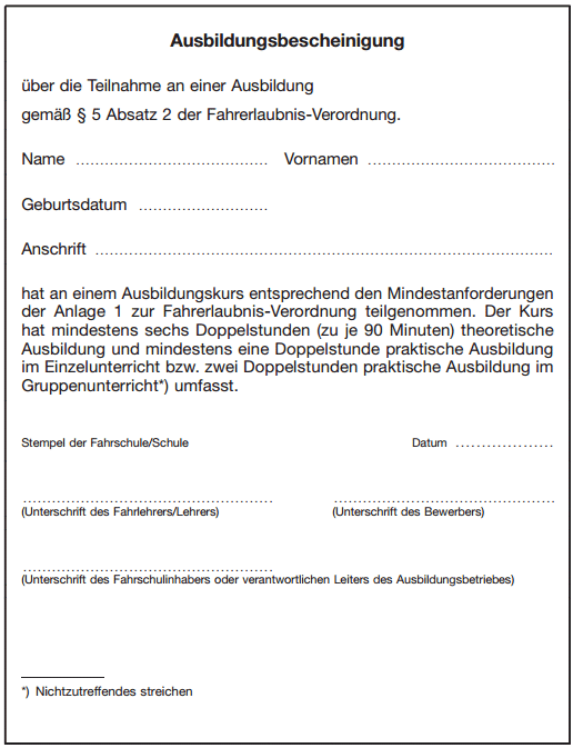 umwelt-online-Demo: Archivdatei - FeV - Fahrerlaubnisverordnung 1998