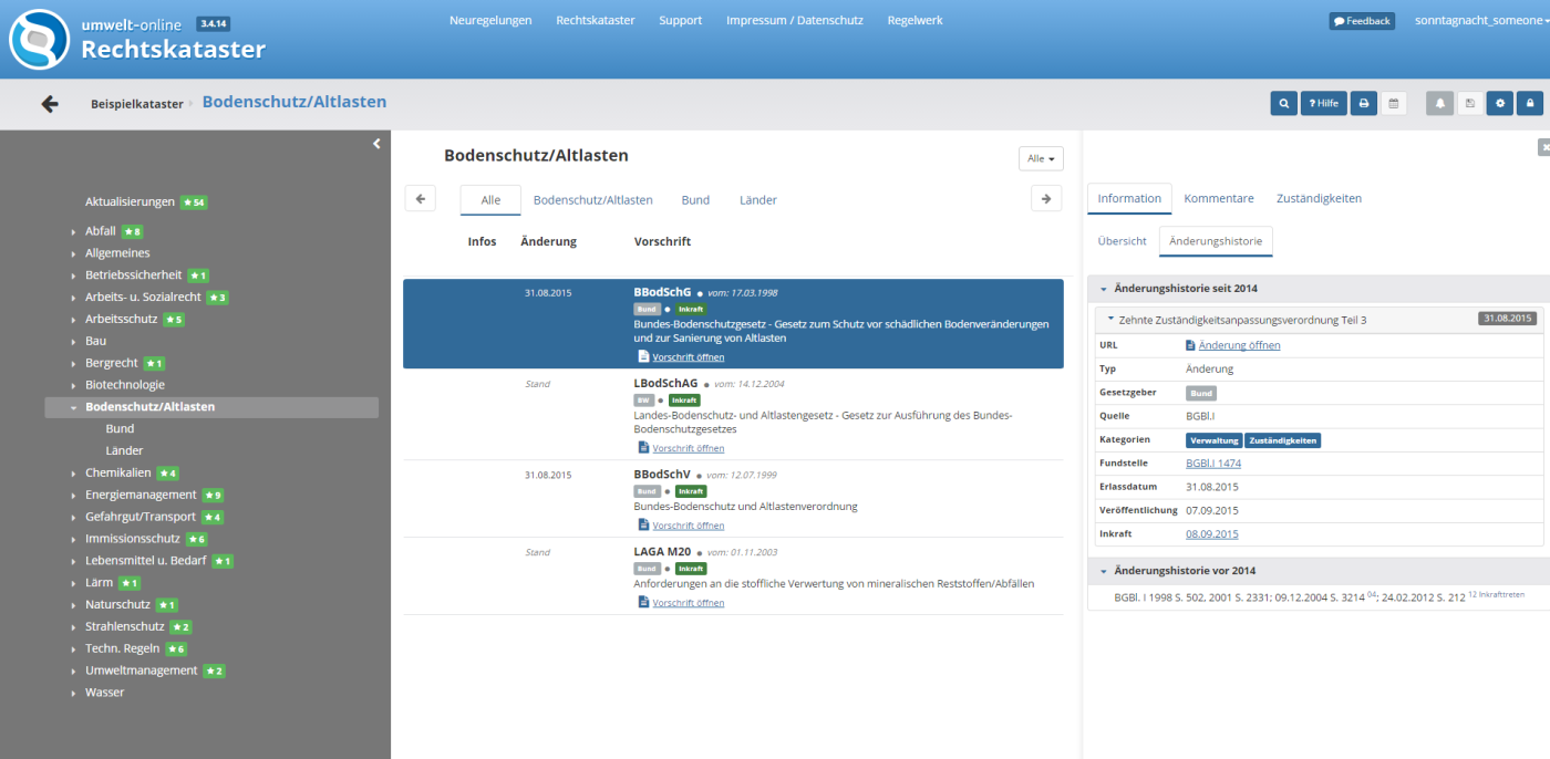 Detailansicht Vorschrift